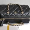 CHANEL Classic chain bag Shiny grained calfskin and gold-tone metal Bowling Bag Black