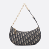 Dior Underarm Bag CD LOUNGE Blue Oblique Print Moon Bag