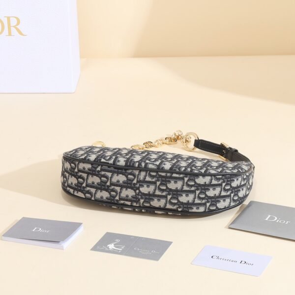 Dior Underarm Bag CD LOUNGE Blue Oblique Print Moon Bag