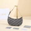 Dior Underarm Bag CD LOUNGE Blue Oblique Print Moon Bag