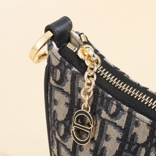 Dior Underarm Bag CD LOUNGE Blue Oblique Print Moon Bag