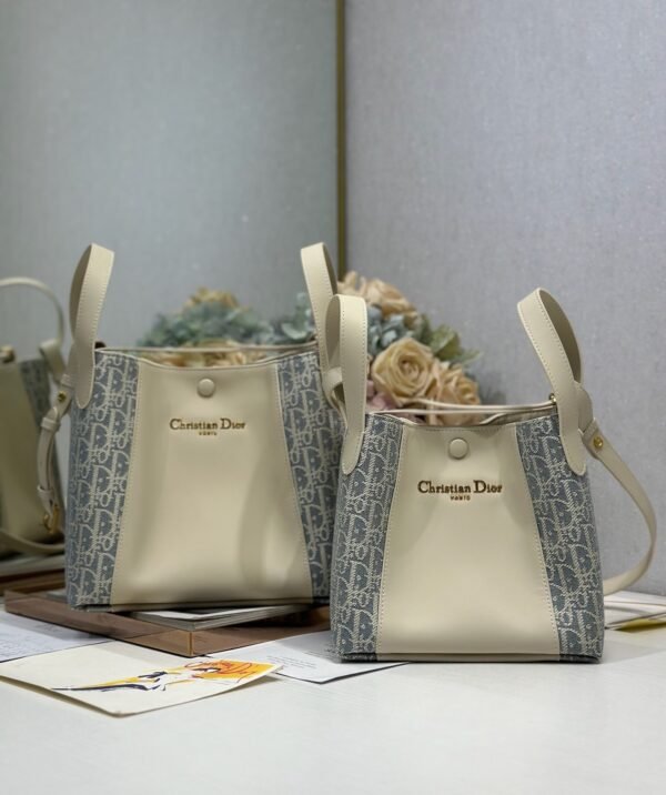Dior Small Signature Bucket Bag Beige