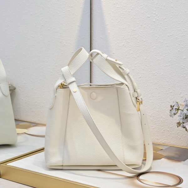 Dior Small Signature Bucket Bag White