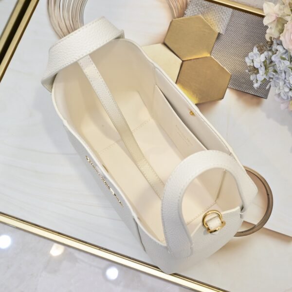 Dior Small Signature Bucket Bag White
