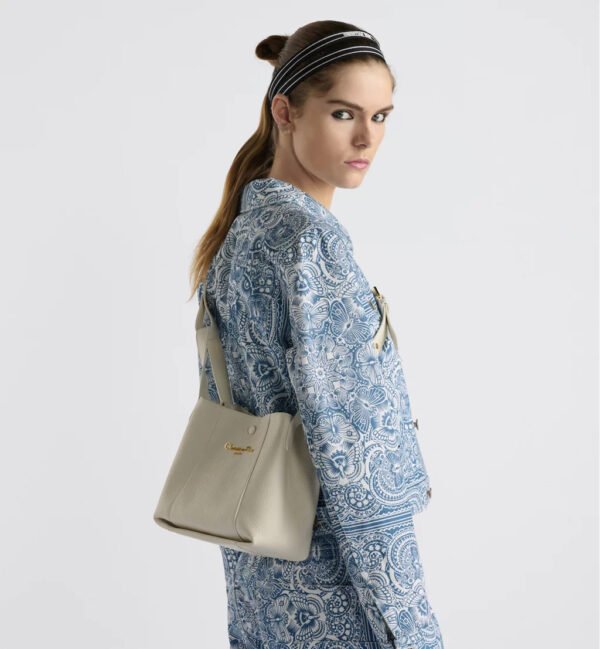 Dior Small Signature Bucket Bag White