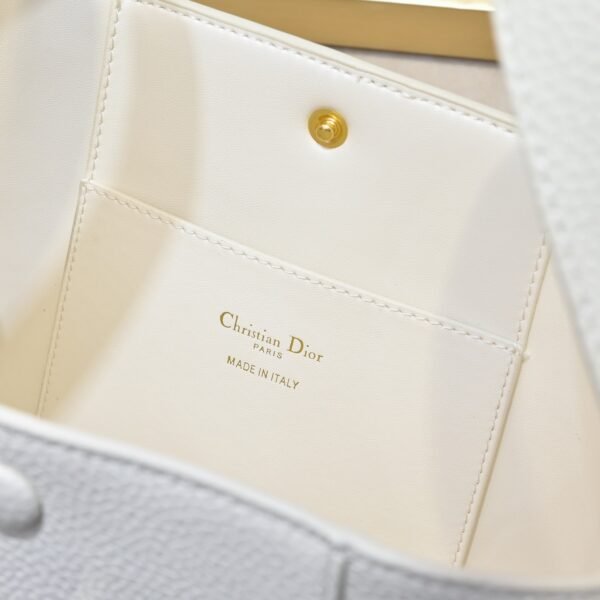 Dior Small Signature Bucket Bag White