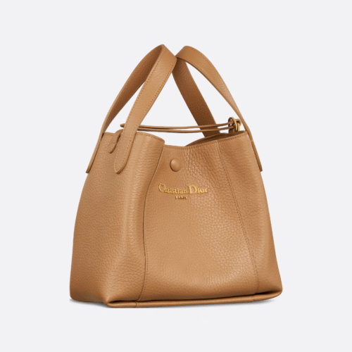 Dior Small Signature Bucket Bag Tourterelle Light Gold-Tone
