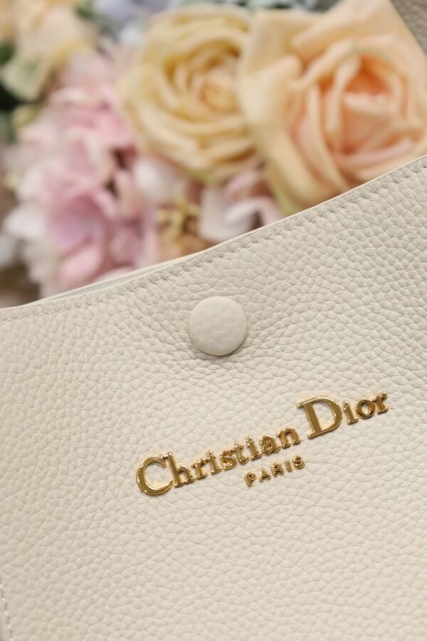 Dior Medium Signature Bucket Bag White