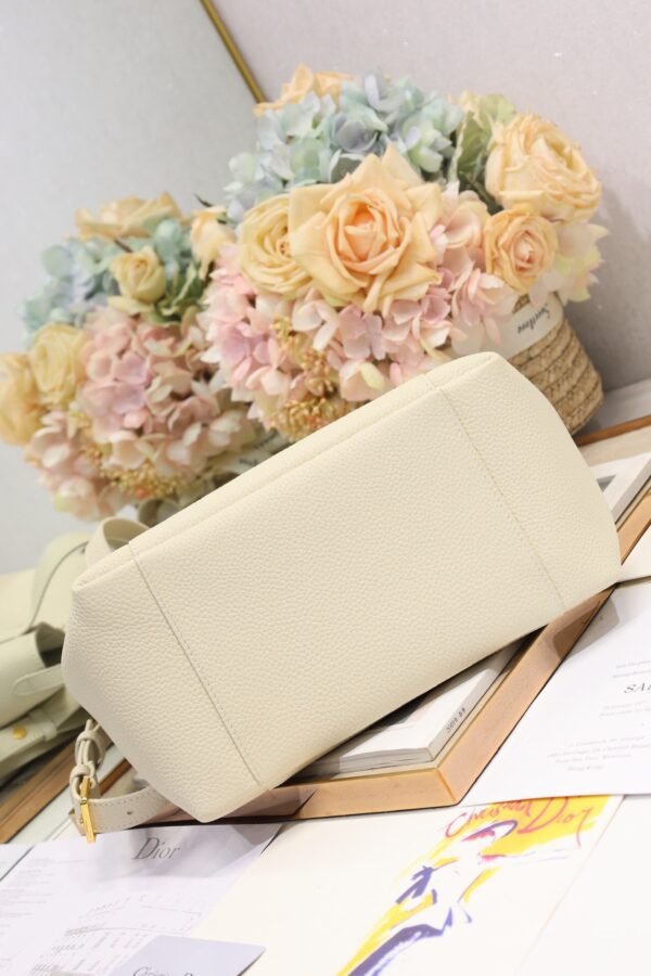 Dior Medium Signature Bucket Bag White
