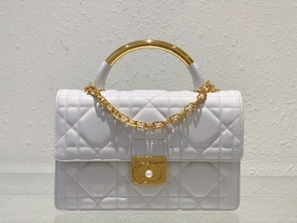 Medium Dior Ange Bag White Calfskin