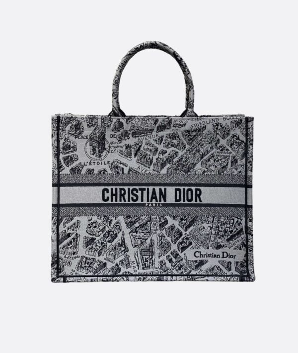 Large Dior Book Tote Paris map