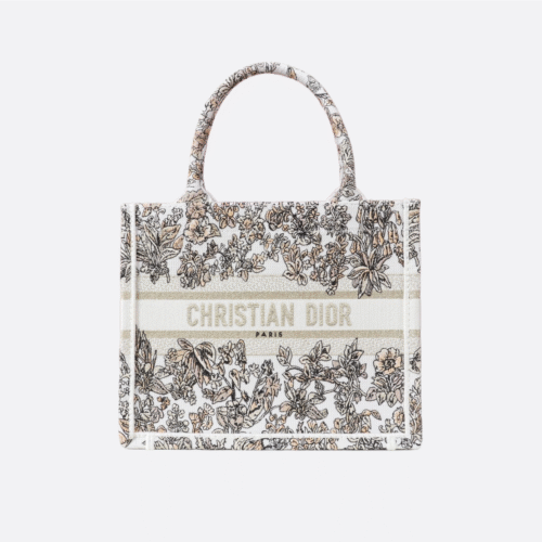Small Dior Book Tote Dark Gold