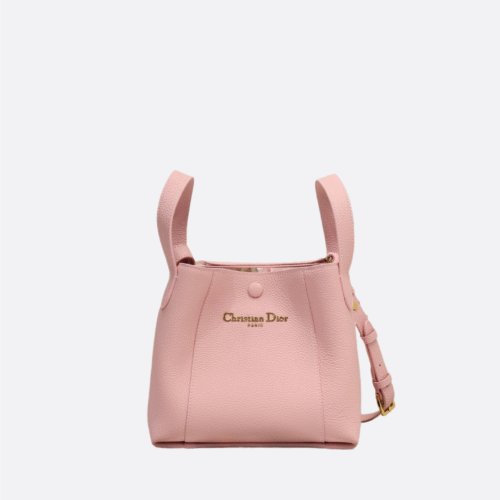 Dior Small Signature Bucket Bag Pink Grained Calfskin