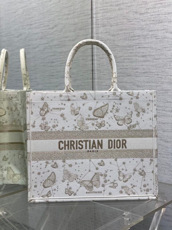 Large Dior Book Tote Golden Butterfly