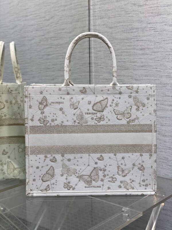 Large Dior Book Tote Golden Butterfly