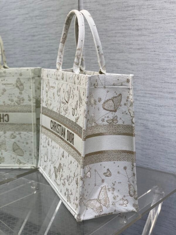 Large Dior Book Tote Golden Butterfly
