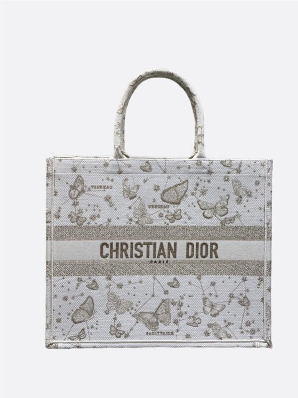 Large Dior Book Tote Golden Butterfly
