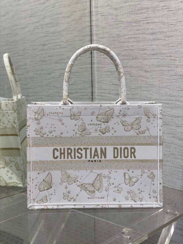 Medium Dior Book Tote Golden Butterfly