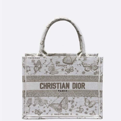 Small Dior Book Tote Golden Butterfly