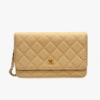 Chanel Chanel Classic Quilted WOC Wallet Crossbody Bag Beige in Leather Grained cowhide