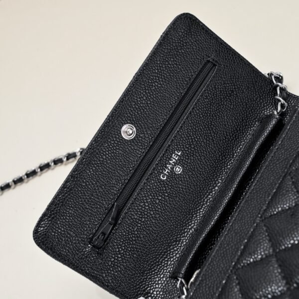 Chanel Chanel Classic Quilted WOC Wallet Crossbody Bag Black in Leather Grained cowhide