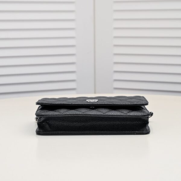 Chanel Chanel Classic Quilted WOC Wallet Crossbody Bag Black in Leather Grained cowhide