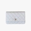 Chanel Chanel Classic Quilted WOC Wallet Crossbody Bag White in Leather Grained cowhide
