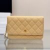 Chanel Chanel Classic Quilted WOC Wallet Crossbody Bag Beige in Leather Grained cowhide