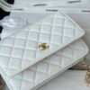 Chanel Chanel Classic Quilted WOC Wallet Crossbody Bag White in Leather Grained cowhide