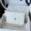 Chanel Chanel Classic Quilted WOC Wallet Crossbody Bag White in Leather Grained cowhide