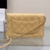 Chanel Chanel Classic Quilted WOC Wallet Crossbody Bag Beige in Leather Grained cowhide