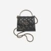 Chanel Chain Mini Bag Grained Shiny Calfskin & Gold Metal Black