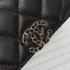 Chanel Chain Mini Bag Grained Shiny Calfskin & Gold Metal Black