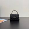 Chanel Chain Mini Bag Grained Shiny Calfskin & Gold Metal Black