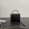 Chanel Chain Mini Bag Grained Shiny Calfskin & Gold Metal Black