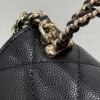 Chanel Chain Mini Bag Grained Shiny Calfskin & Gold Metal Black