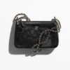 Clutch With Chain Mesh Shiny Lambskin & Gold-Tone Metal Black