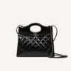 Chanel 31 Mini Shiny Calfskin Shopping Bag Black