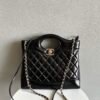 Chanel 31 Mini Shiny Calfskin Shopping Bag Black