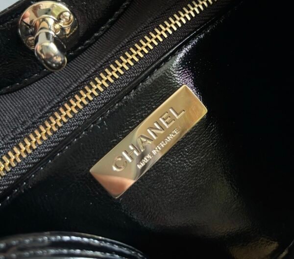 Chanel 31 Mini Shiny Calfskin Shopping Bag Black