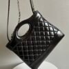 Chanel 31 Mini Shiny Calfskin Shopping Bag Black