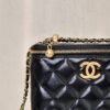 NEW CHANEL BAGS SHOULDER BAG/CROSSBODY BAG Black long cosmetic bag