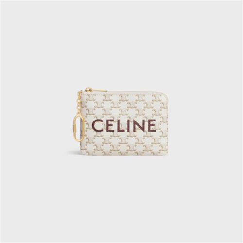 COIN PURSE IN TRIOMPHE CANVAS WITH CELINE PRINT