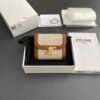 SMALL FLAP WALLET TRIOMPHE IN TEXTILE AND CALFSKIN