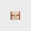 SMALL FLAP WALLET TRIOMPHE IN TEXTILE AND CALFSKIN