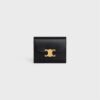 SMALL FLAP WALLET TRIOMPHE IN SHINY CALFSKIN