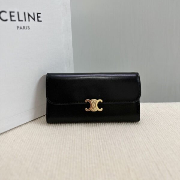 LARGE WALLET TRIOMPHE IN SHINY CALFSKIN