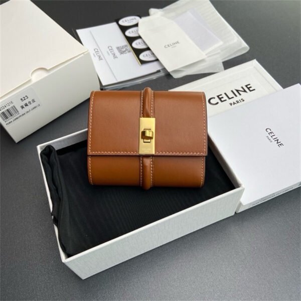 SMALL TRIFOLD WALLET 16 IN SATINATED CALFSKIN