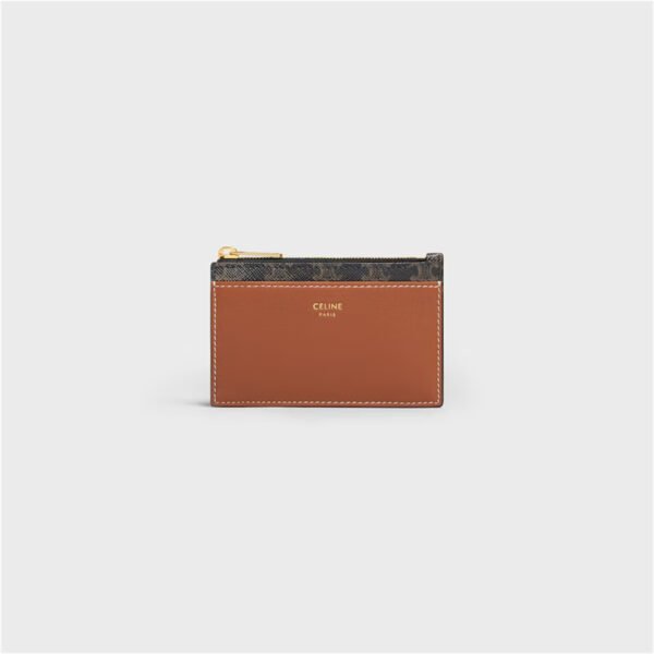 Logo print zip card holder