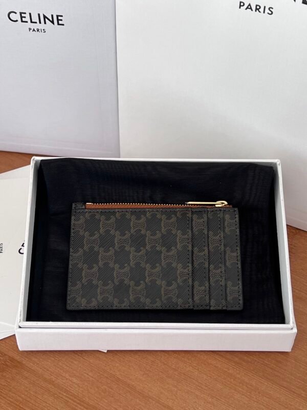 Logo print zip card holder
